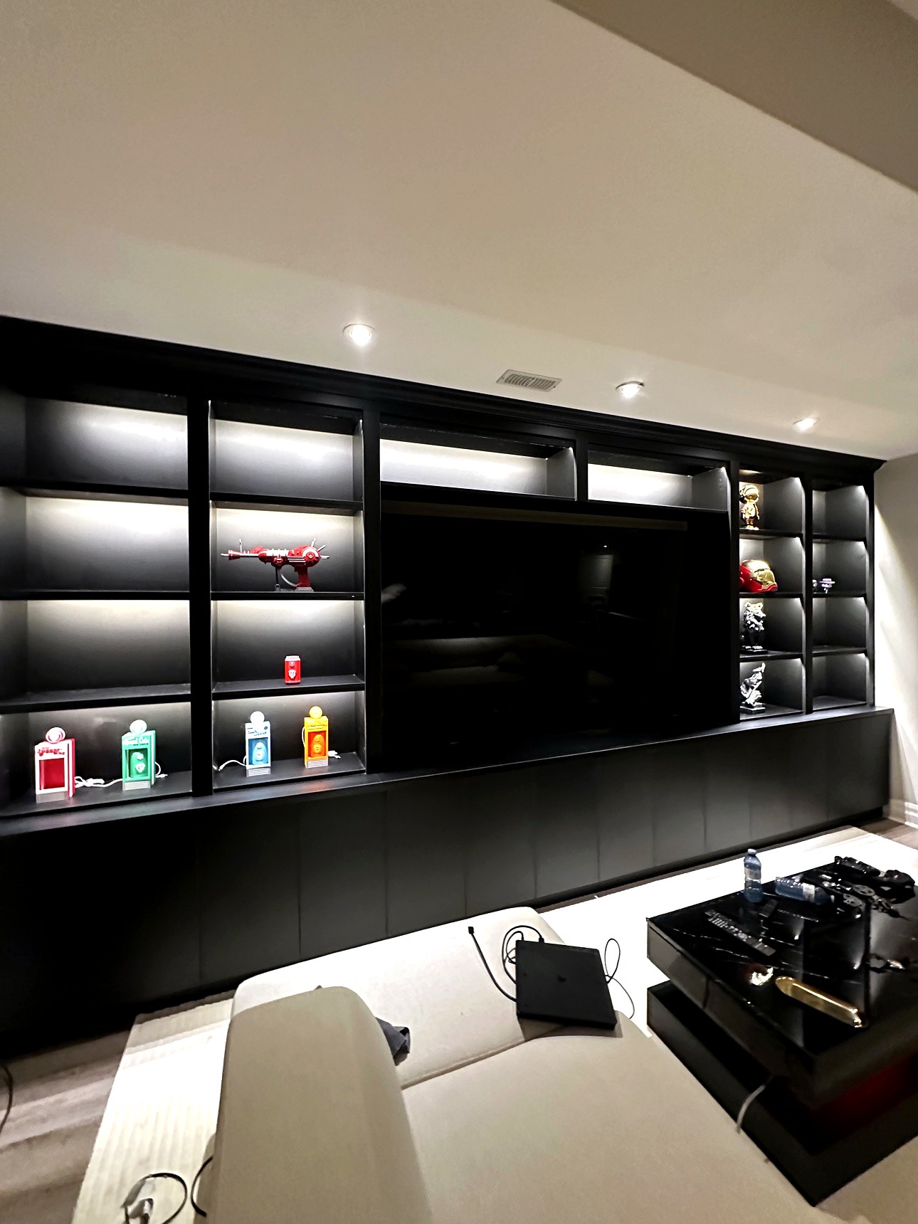 Finished custom media wall