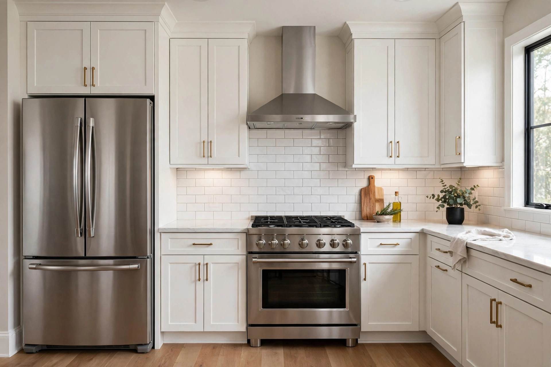 New stainless steel appliances installed