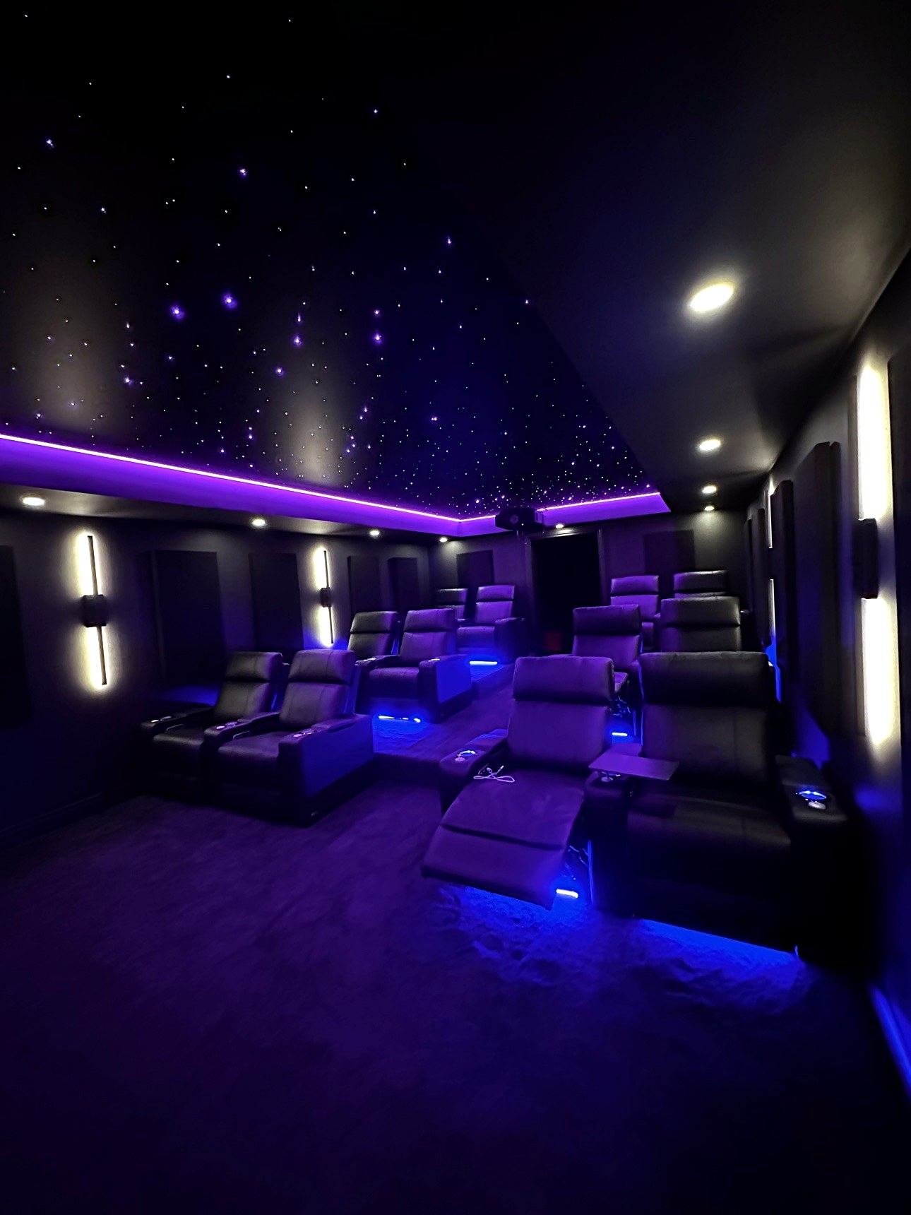 Finished custom home theatre